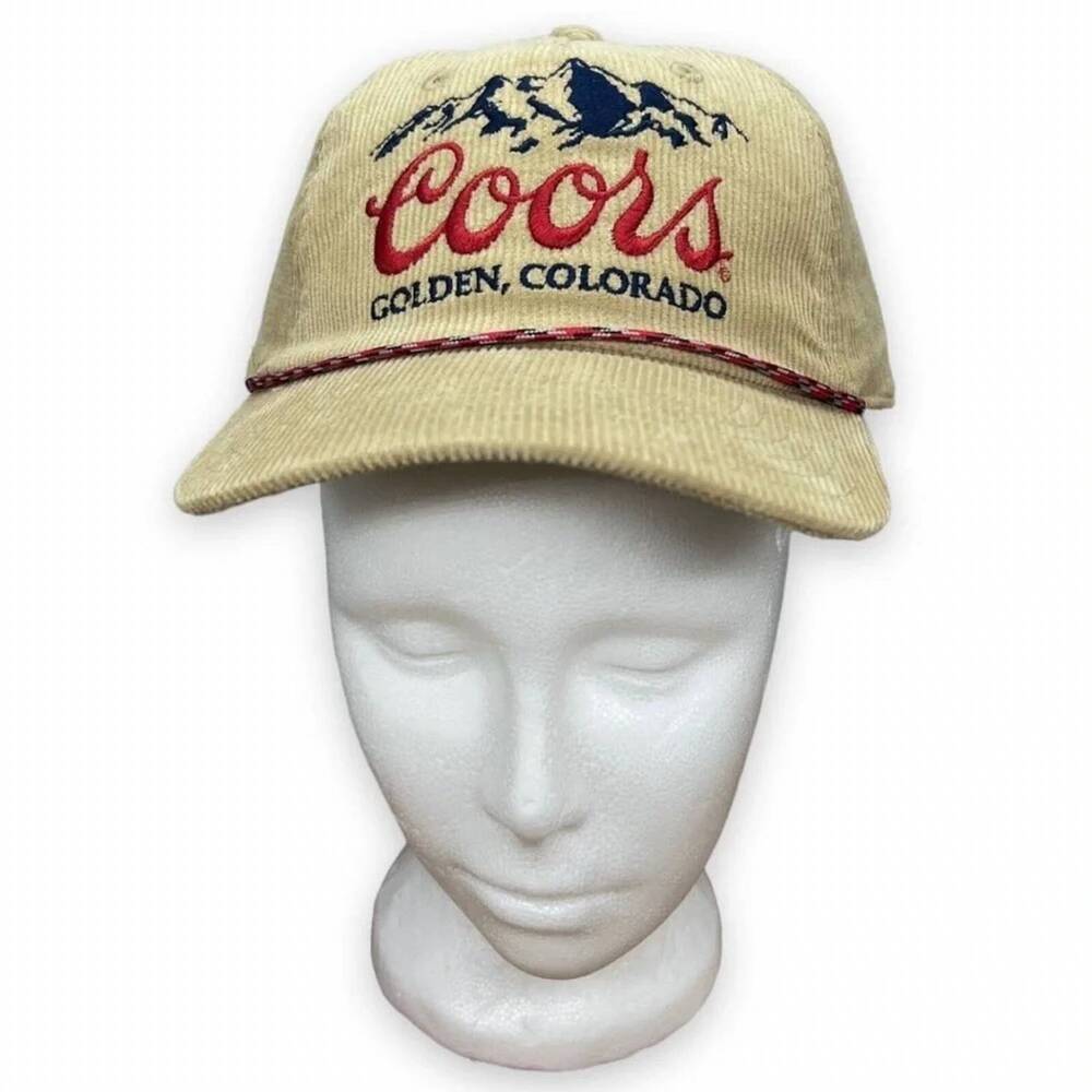 NEW MAD ENGINE women's coors rocky mountains logo beer colorado corduroy snapbac